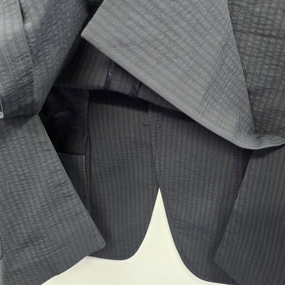 John Varvatos Sports Coat Wool Gray Striped Blazer Italy - Picture 7 of 9